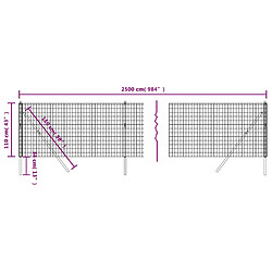 Acheter vidaXL Clôture en treillis métallique anthracite 1,1x25 m