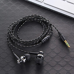 GUPBOO Casque filaire de haute qualité Brand New 3.5mm Stereo In-Ear Earphones Metal Braided Cable Headphones Headset 