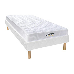 Vente-Unique Ensemble 90 x 190 cm sommier + matelas ressorts et mémoire de forme ép.15cm - WOLKENLOS de MORGENGOLD