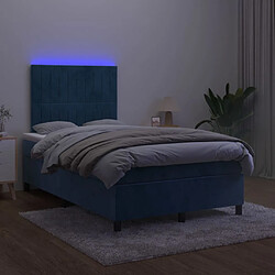 Avis vidaXL Sommier à lattes de lit avec matelas LED Bleu foncé 120x200 cm