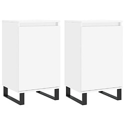 Maison Chic Ensemble de 2 Buffets,commode,console pour rangement blanc 40x35x70 cm bois d’ingénierie -MN48289