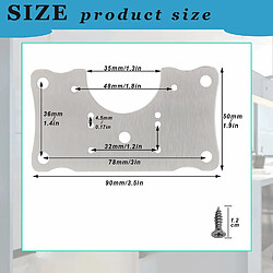 Elixir Lot de 2 plaques de réparation pour charnière de placard avec trou et vis de support pour réparation pour protéger les portes de placard de cuisine,tiroirs,armoires,fenêtres