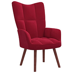 Maison Chic Chaise de relaxation | Fauteuil relax Rouge bordeaux Velours -GKD65480