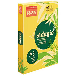 Ramette papier couleur Rey Adagio couleurs intenses A3 80 gr - 500 feuilles - jaune vif 