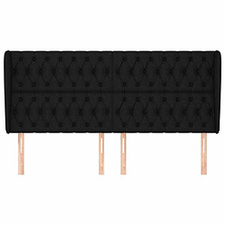 Avis Maison Chic Tête de lit scandinave avec oreilles,meuble de chambre Noir 183x23x118/128 cm Tissu -MN19812