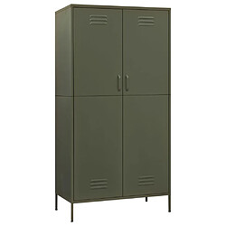 vidaXL Garde-robe Vert olive 90x50x180 cm Acier