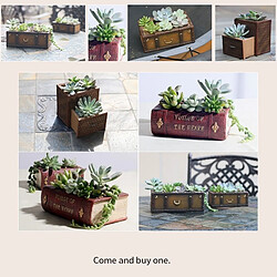 Wewoo Pot de fleur pour Succulent Cactus Herbes Plante Lit Case Box FlowerPot, Taille: 10.5 * 8 * 5 cm Retro Literature Book Pots Vintage Livre Jardinière pas cher