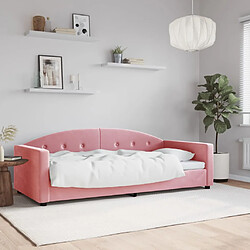 vidaXL Lit de repos sans matelas rose 90x200 cm velours