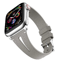 Wewoo Bracelet en cuir forme de goutte d'eau pour montre-bracelet Apple Watch séries 43 et 2 et 1 et 42 mm Gris 