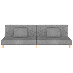 Acheter Maison Chic Canapé-lit convertible, Clic-Clac à 2 places avec deux oreillers gris clair tissu -GKD88857