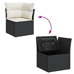 Avis vidaXL Salon de jardin 11 pcs avec coussins noir résine tressée