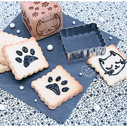 Acheter Scrapcooking Tampon bois + découpoir pour biscuit motif chat