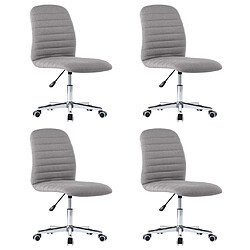 vidaXL Chaises à manger lot de 4 gris clair tissu