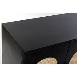 Avis Pegane Commode en bois noir avec 4 portes - Largeur 150 x Hauteur 65 x Profondeur 40cm