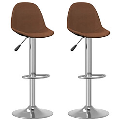 vidaXL Tabourets de bar lot de 2 marron tissu 