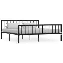 vidaXL Cadre de lit sans matelas noir métal 180x200 cm