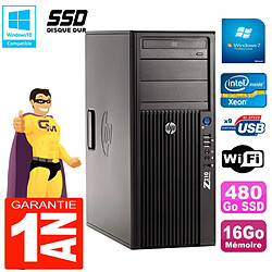 PC HP WorkStation Z210 Tour Xeon E3-1240 RAM 16Go SSD 480Go Graveur DVD Wifi W7 · Occasion 