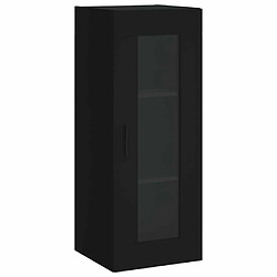 Maison Chic Buffet,Meuble de Rangement,commode pour salon,Cuisine Noir 34,5x34x180 cm Bois d'ingénierie -MN25252 pas cher