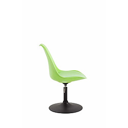 Acheter Decoshop26 Lot de 4 chaises de salle à manger pivotante hauteur réglable en plastique vert et pied trompette en métal noir 10_0001810