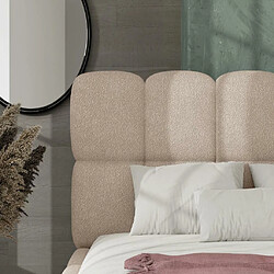 Avis Lit coffre - 140 x 190 cm - Tissu bouclette - Beige - DAMADO de Pascal Morabito