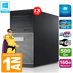 PC Tour DELL 9020 Core I3-4130 Ram 16Go Disque 500 Go Graveur DVD Wifi W7 · Occasion 