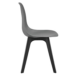 Helloshop26 Lot de 2 chaises de cuisine salle à manger 83 cm gris et noir 03_0003630