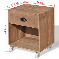 vidaXL Table de chevet marron bois massif pas cher