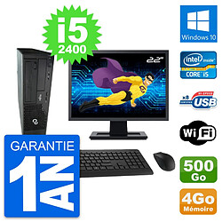 PC Fujitsu E500 DT Ecran 22" Intel i5-2400 RAM 4Go Disque 500Go Windows 10 Wifi · Occasion 