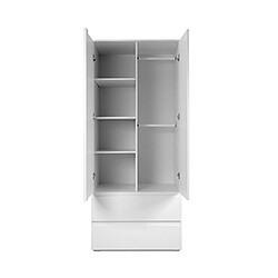 Avis Mes Armoire 2 portes 2 tiroirs 80x55x191 cm blanc - MITZ