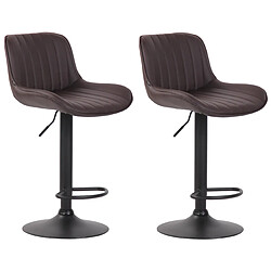 Non Lot de 2 tabourets de bar Lentini simili cuir noir