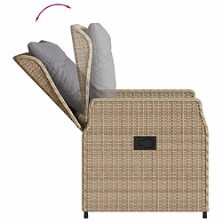 Acheter vidaXL Ensemble à manger de jardin et coussins 9 pcs beige Poly rotin