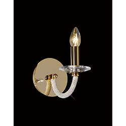 Luminaire Center Applique murale Elena avec interrupteur 1 Ampoule doré/cristal