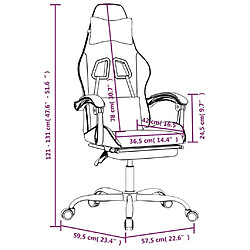 vidaXL Chaise de jeu pivotante et repose-pied Noir et doré Similicuir pas cher