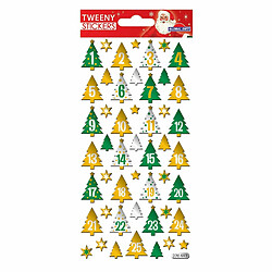 Youdoit Stickers mousse 3D pour Calendrier de l'Avent - Sapins de Noël avec chiffres 