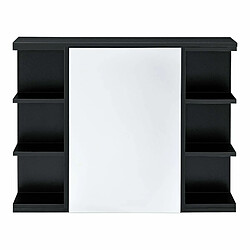 Acheter Helloshop26 Placard mural de salle de bain porte avec miroir 64 x 80 x 20 cm noir 03_0007673