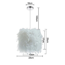 Avis Stoex E27 Lustre Suspension en Plumes Blanche 23cm 40W, Abat-jour Rétractiles Luminaire Plafonnier pour Chambre de l'enfant, Salon, Décor