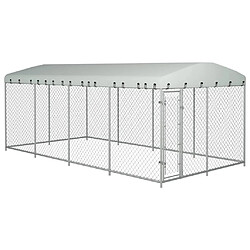 vidaXL Chenil extérieur avec toit pour chiens 7,6x3,8x2,3 m