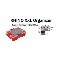 Toolbrothers RHINO XXL Organizer ULTRA Hhe M Plus Custom Multilayer 364 x 264 x 106 mm 4 l stapelbar IP66