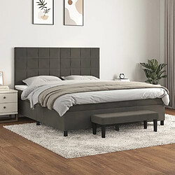 vidaXL Sommier à lattes de lit et matelas Gris foncé 160x200cm Velours