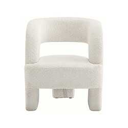 Acheter Habitat Et Jardin Fauteuil 3 pieds design bouclette Madison - Blanc