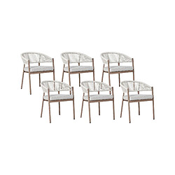 Beliani Lot de 6 chaises Métal Bois foncé FLAVIA