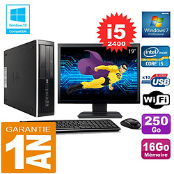 PC HP Compaq 8300 SFF Core I5-2400 Ram 16Go Disque 250 Go Wifi W7 Ecran 19" · Occasion 