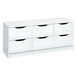 Vente-Unique Commode 6 Tiroirs "Tilda" 122cm Blanc 