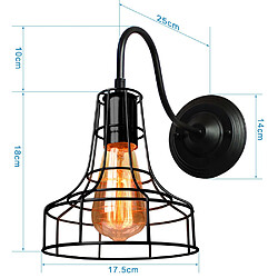 Acheter Stoex Rétro Appliques Murales Industrielle Vintage Intérieure Cage en Métal Fer Noir Suspension luminaire Loft pour Salon Chambre Café Bar Restaurent