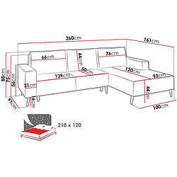 Avis Habitat Et Jardin Canapé d'angle convertible Motelos - 3 places - Tissu - Beige