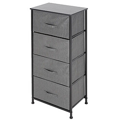 Commode penderie étagère avec 4 tiroirs tissu cadre noir 45x30x94 cm ML-DESIGN® ML Design Commode en Tissu à 4 Tiroirs, 45x30x94 cm, Gris, Cadre en Métal Noir / Panneau MDF, Meuble de Rangement, Penderie, Buffet, Caisson Vêtements, pour Chambre à Coucher Salon Couloir Bureau