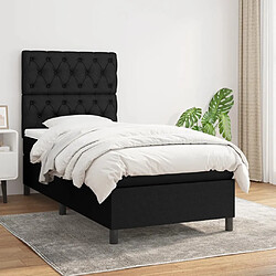 Maison Chic Lit Adulte - Lit simple Lit à sommier tapissier et matelas moelleux - Meuble de Chambre - Noir 80x200 cm Tissu -MN10102