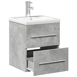 Acheter vidaXL Armoire lavabo de salle de bain avec bassin intégré gris béton