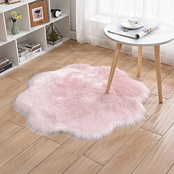 LUUCOZK Tapis moelleux en fausse fourrure, tapis à poils longs pour chambre à coucher, salon, rose-60x60CM prunefleurs 