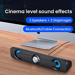 Acheter Universal V111 Ordinateur Bluetooth Haut-parleur Stéréo Subwoofer Bureau Home Ordinateur Audio PC Ordinateurs portables Écran plat TV Surround Tube en acier(Le noir)